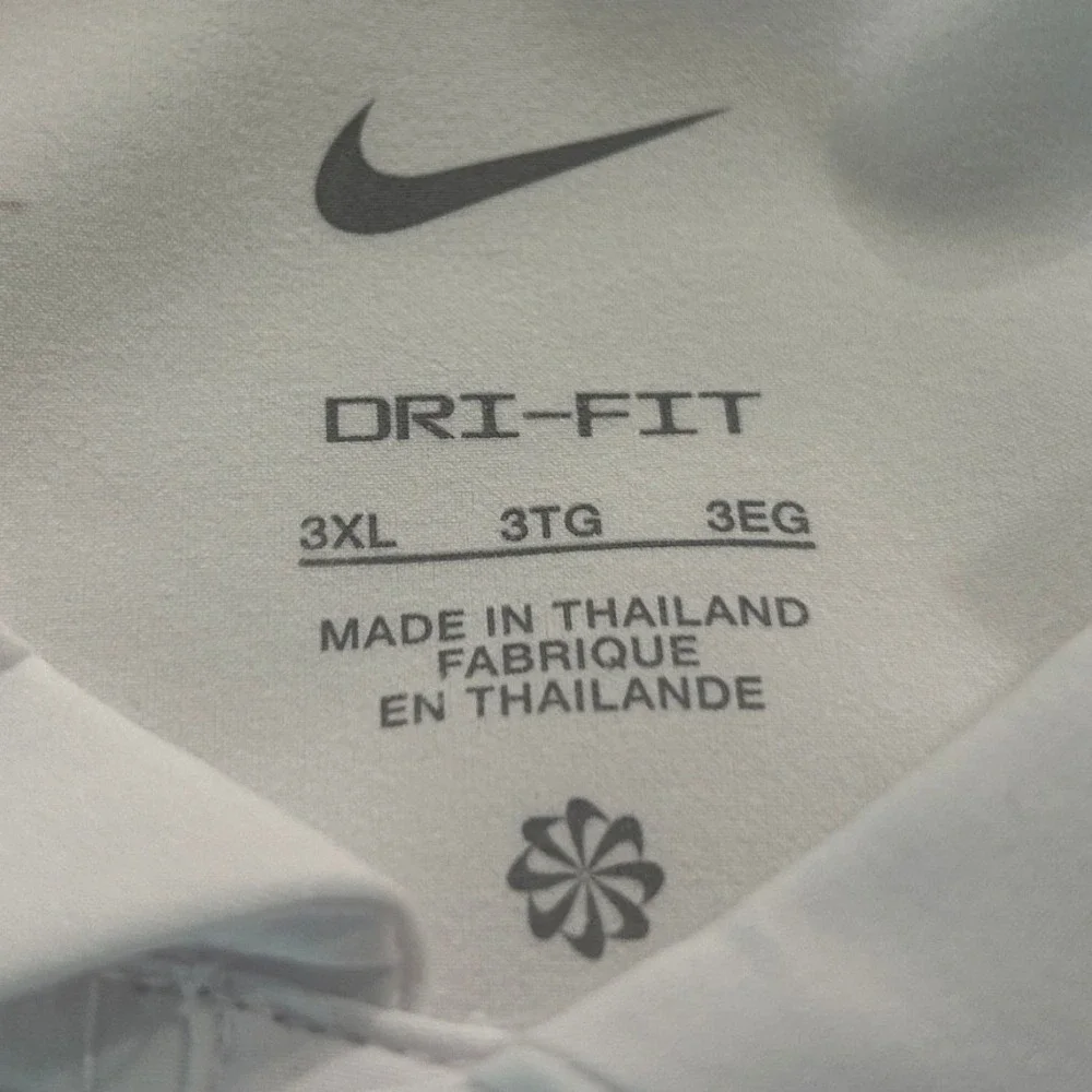 Nike Mens Dri-FIT Polo Shirt White Short Sleeve 3XL Traditional Collar Casual